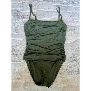 La Blanca Women's Island Goddess One Piece Swimsuit Olive Size 14.